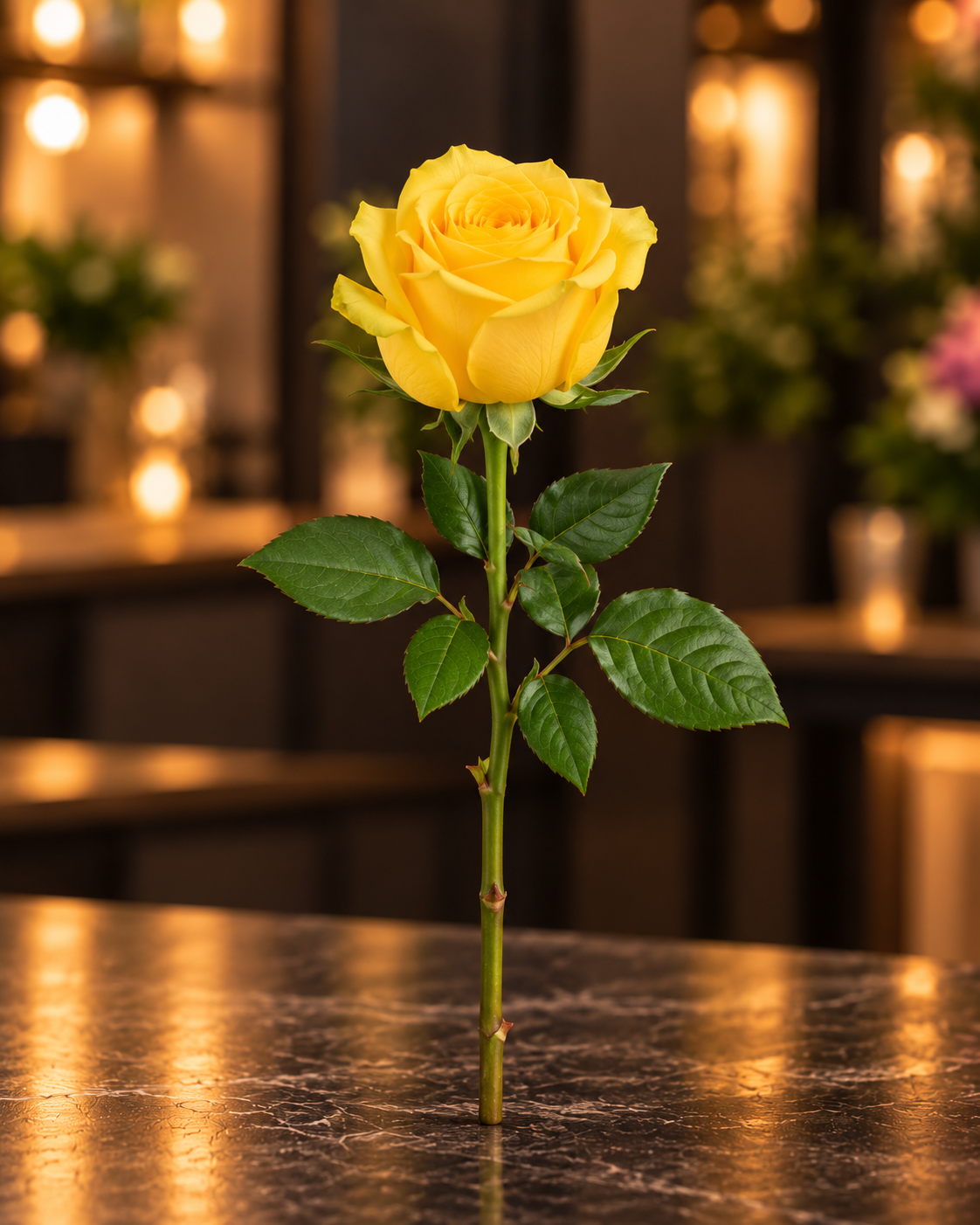 Gelbe Rose – Einzelstiel