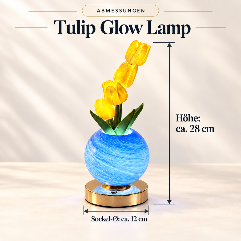 Tulip Glow Lamp – Höhe ca. 28 cm, Sockeldurchmesser ca. 12 cm