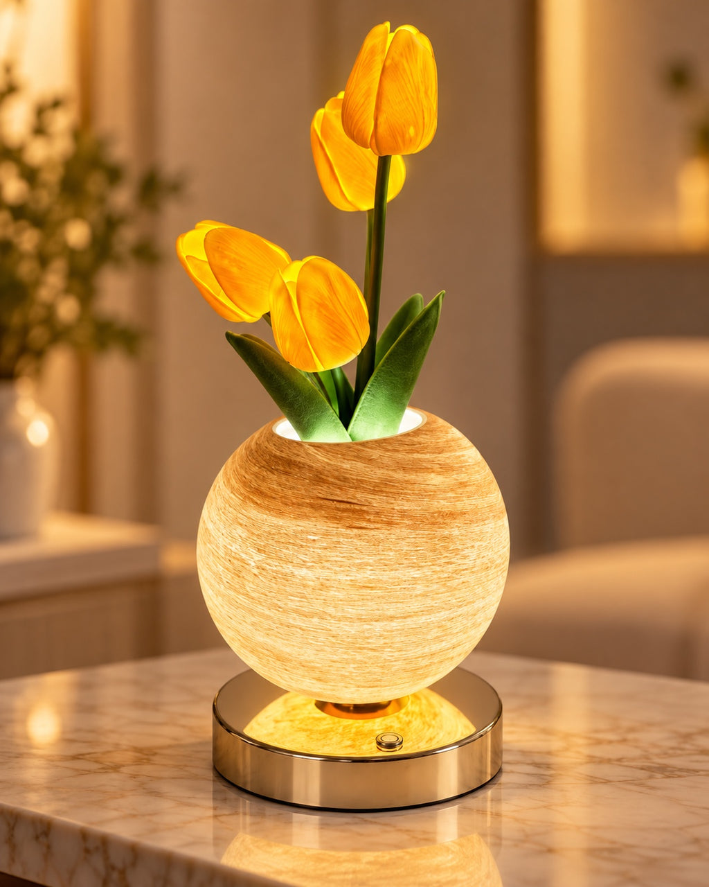 Tulip Glow Lamp im warmen Licht